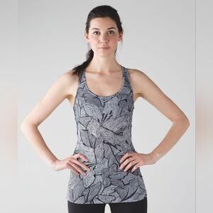 Lululemon Cool RacerbackDottie Tribe White Black
